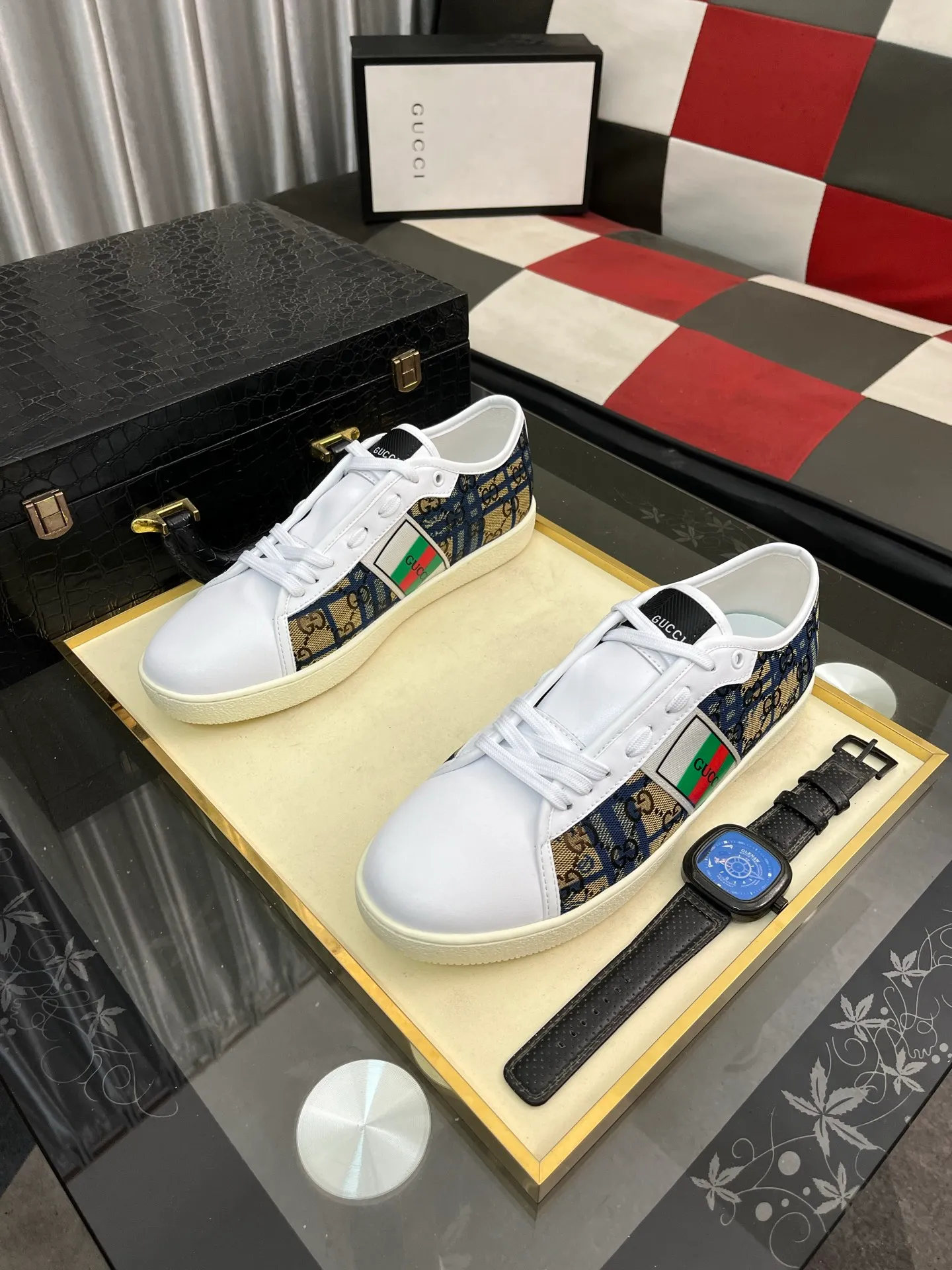 Men's Men's Shoes💰400⌚️⌚️" GUCCI" New official website • Same style, latest • hot style casual shoes, top brand [seduce] luxury ~ purchasing agency, top ~ quality. Products sold at the counter [strong] Original embossed calfskin fabric ➕ Comfortable sheepskin lining, code number: 38-443️⃣colors available